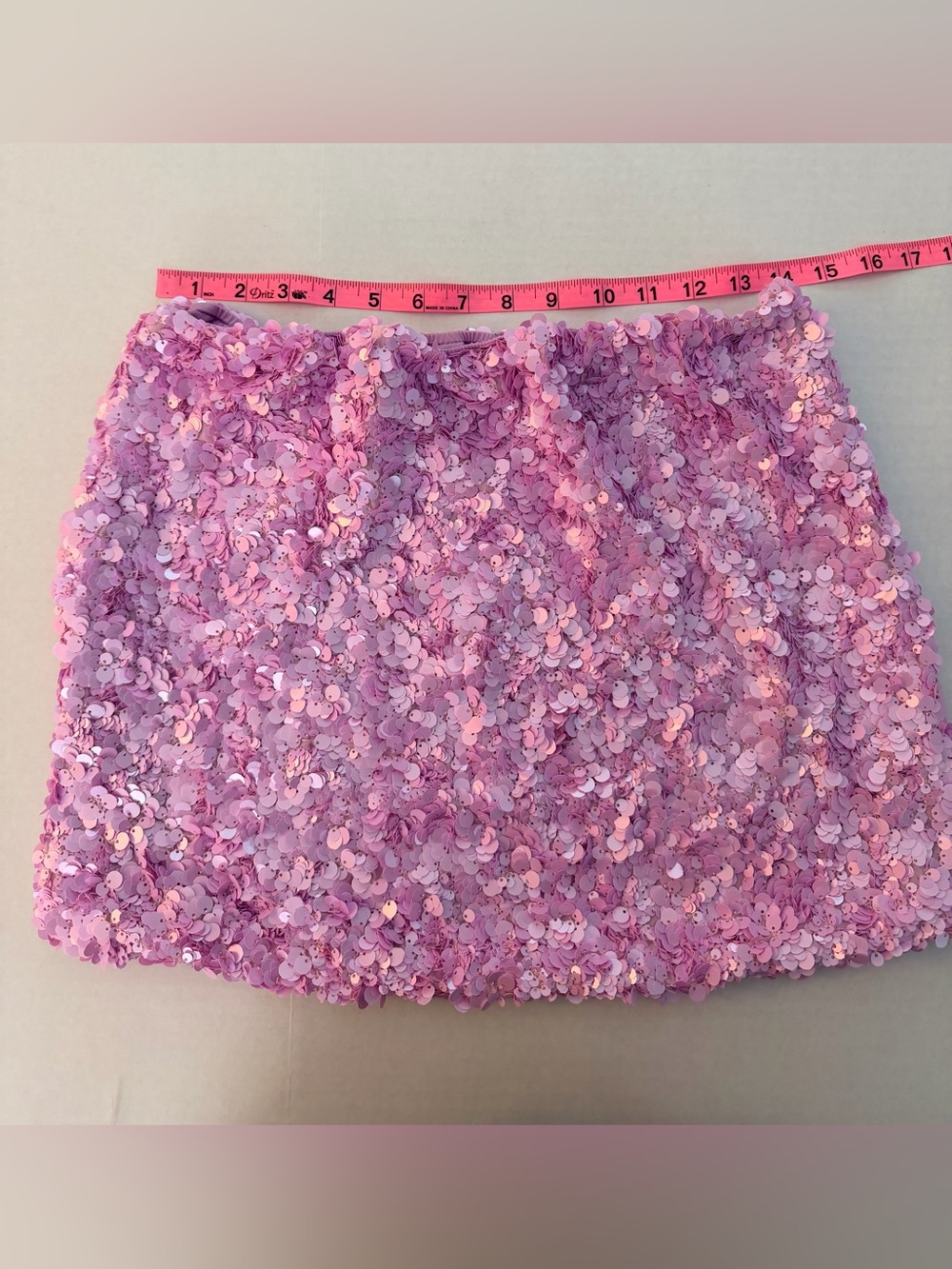 Pink 90’s Inspired Full Sequin Elastic Waist Mini Skirt Size Medium - Picture 3 of 10